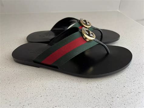 gucci slides with gold gg|gucci flip flops clearance.